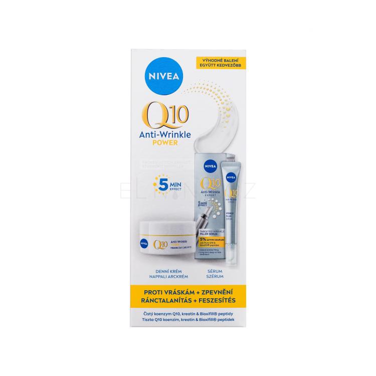 Nivea Q10 Anti-Wrinkle Power Dárková kazeta pleťové sérum Q10 Anti-Wrinkle Expert 15 ml + denní pleťový krém Q10 Anti-Wrinkle Power Firming Day Care SPF15 50 ml