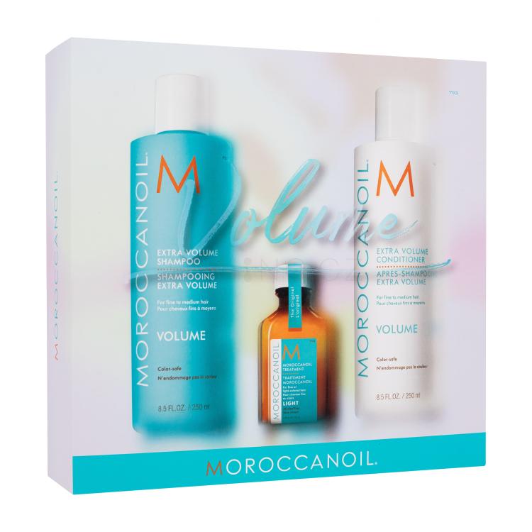 Moroccanoil Volume Dárková kazeta šampon Extra Volume Shampoo 250 ml + kondicionér Extra Volume Conditioner 250 ml + olej na vlasy Treatment Light 25 ml + tělové mléko Body Lotion 10 ml