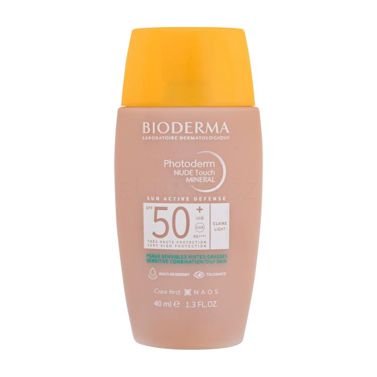 BIODERMA Photoderm Nude Touch Mineral SPF50+ Opalovací přípravek na obličej 40 ml Odstín Light