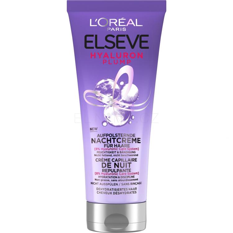 L&#039;Oréal Paris Elseve Hyaluron Plump Night Cream Maska na vlasy pro ženy 200 ml