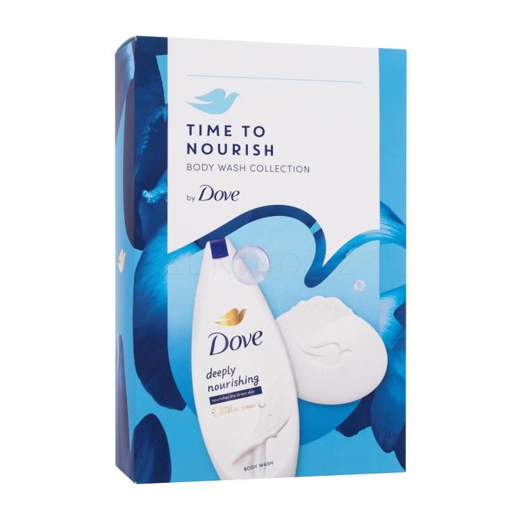 Dove Time To Nourish Body Wash Collection Dárková kazeta sprchový gel Deeply Nourishing 250 ml + tuhé mýdlo Beauty Cream Bar 90 g