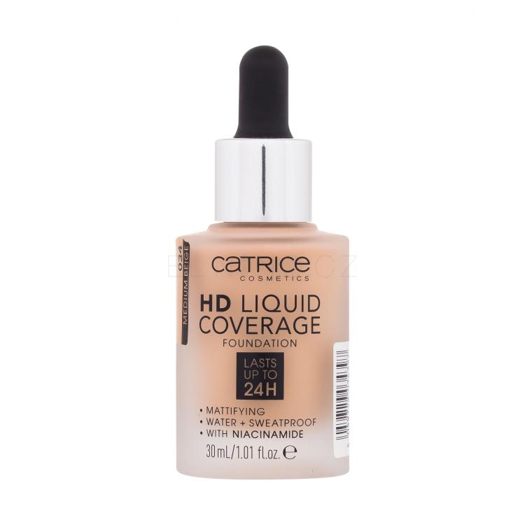 Catrice HD Liquid Coverage 24H Make-up pro ženy 30 ml Odstín 034 Medium Beige