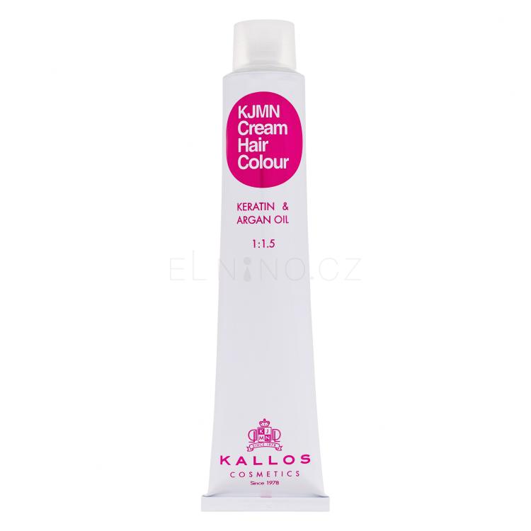 Kallos Cosmetics KJMN Cream Hair Colour Keratin &amp; Argan Oil Barva na vlasy pro ženy 100 ml Odstín 77.44I Medium Intense Copper Blond