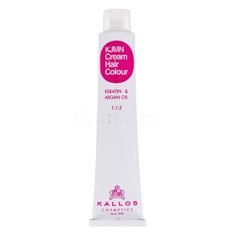 Kallos Cosmetics KJMN Cream Hair Colour Keratin &amp; Argan Oil Barva na vlasy pro ženy 100 ml Odstín 4.5 Medium Mahogany Brown