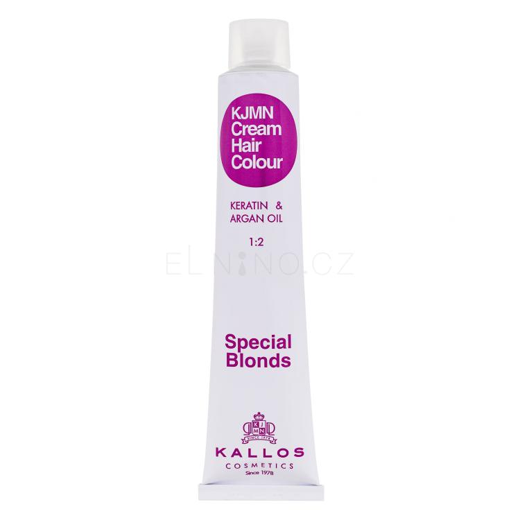 Kallos Cosmetics KJMN Cream Hair Colour Keratin &amp; Argan Oil Special Blonds Barva na vlasy pro ženy 100 ml Odstín 12.8 Special Ultra Pearl Blond