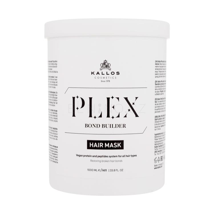 Kallos Cosmetics Plex Bond Builder Hair Mask Maska na vlasy pro ženy 1000 ml