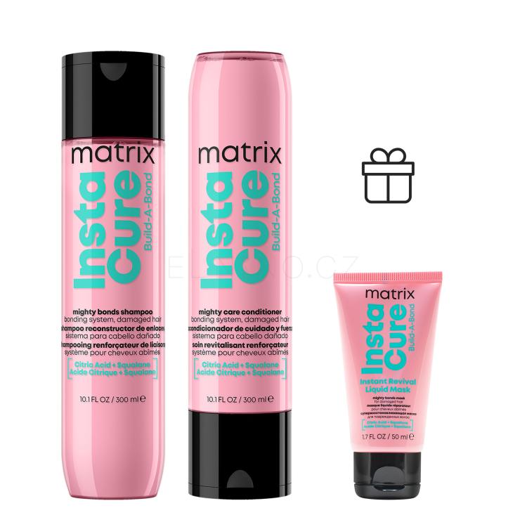 Set Šampon Matrix Instacure Build-A-Bond Mighty Bonds Shampoo + Kondicionér Matrix Instacure Build-A-Bond Mighty Care Conditioner + Maska na vlasy Matrix Instacure Build-A-Bond Instant Revival Liquid Mask