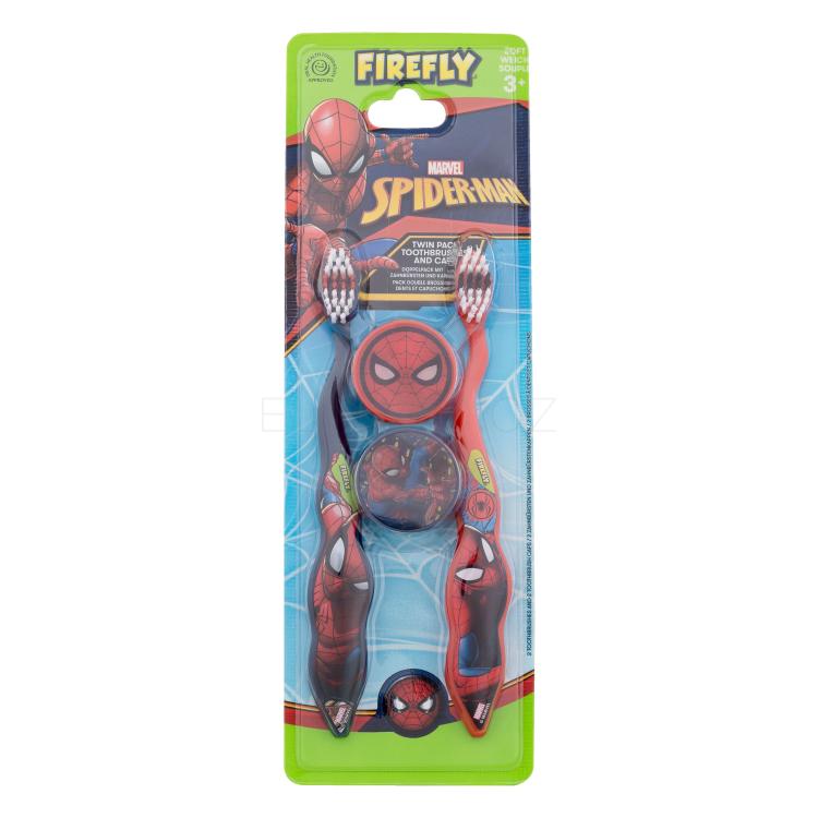 Marvel Spiderman Twin Pack Dárková kazeta zubní kartáček 2 ks + krytka na kartáček 2 ks