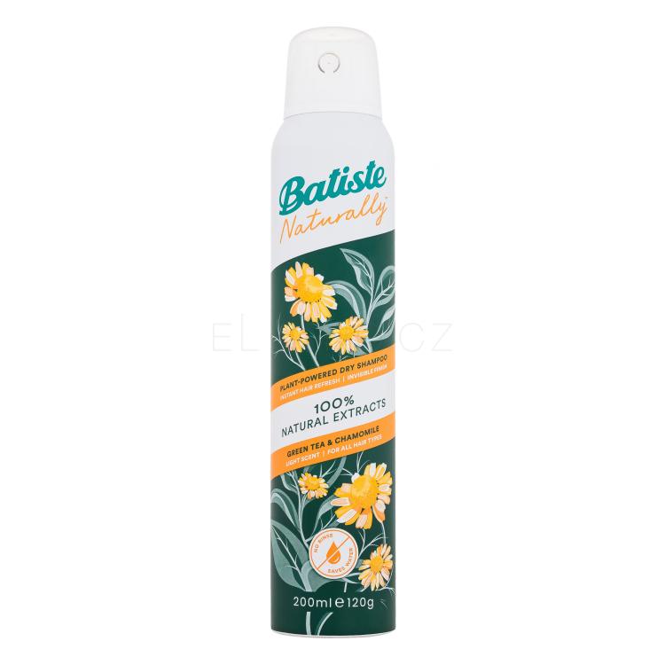 Batiste Naturally Green Tea &amp; Chamomile Suchý šampon pro ženy 200 ml