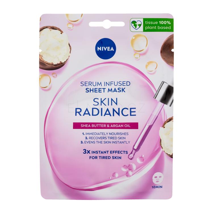 Nivea Skin Radiance Serum Infused Sheet Mask Pleťová maska pro ženy 1 ks