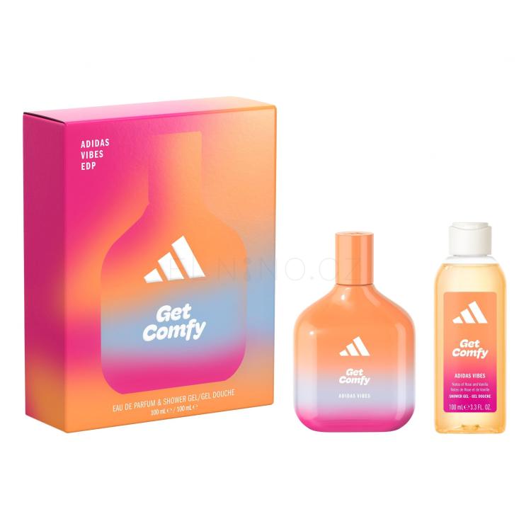 Adidas Vibes Get Comfy Dárková kazeta parfémovaná voda 100 ml + sprchový gel 100 ml