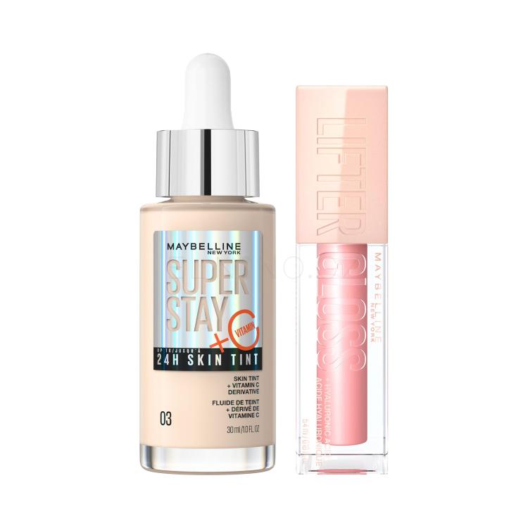 Set Make-up Maybelline Superstay 24H Skin Tint + Vitamin C + Lesk na rty Maybelline Lifter Gloss