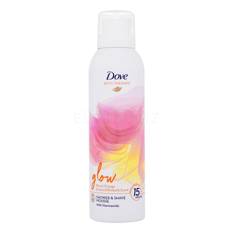 Dove Bath Therapy Glow Shower &amp; Shave Mousse Sprchová pěna pro ženy 200 ml poškozený flakon