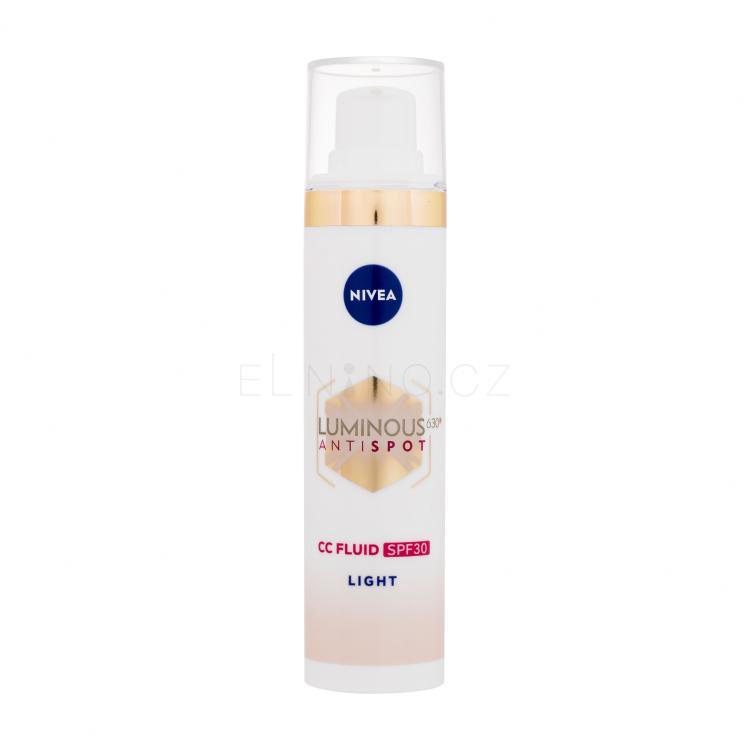 Nivea Luminous 630 Antispot CC Fluid SPF30 CC krém pro ženy 40 ml Odstín 01 Light