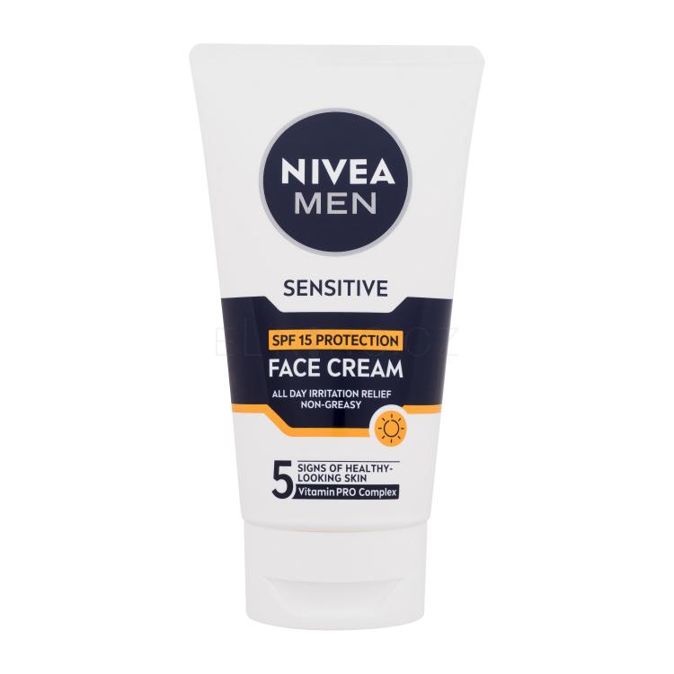 Nivea Men Sensitive Face Cream SPF15 Denní pleťový krém pro muže 75 ml