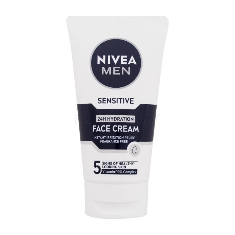 Nivea Men Sensitive 24H Hydration Face Cream Denní pleťový krém pro muže 75 ml