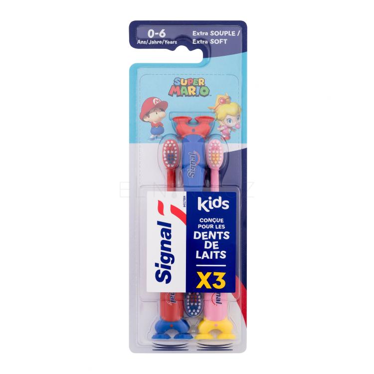 Signal Kids Super Mario Extra Soft Toothbrush Klasický zubní kartáček pro děti Set