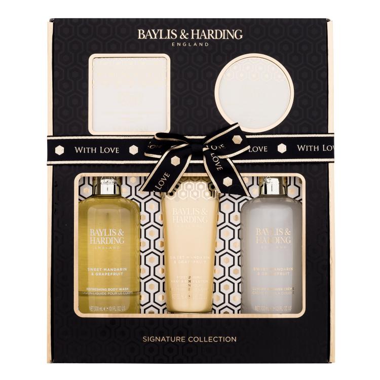 Baylis &amp; Harding Sweet Mandarin &amp; Grapefruit Signature Collection Dárková kazeta sprchový gel 300 ml + tělové mléko 130 ml + sprchový krém 300 ml + mýdlo 150 g + tělové máslo 100 ml