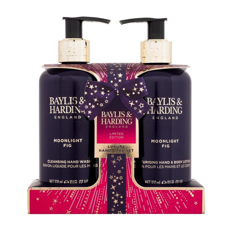 Baylis &amp; Harding Moonlight Fig Luxury Hand Care Set Dárková kazeta tekuté mýdlo 300 ml + tělové mléko 300 ml