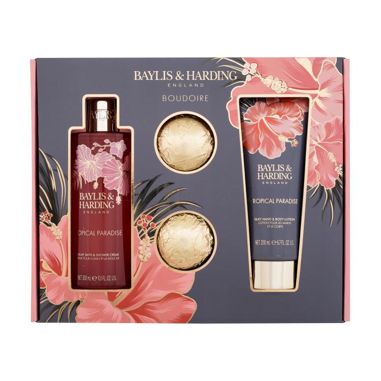 Baylis &amp; Harding Boudoire Tropical Paradise Dárková kazeta sprchový krém 300 ml + tělové mléko 200 ml + bomba do koupele 2 x 75 g