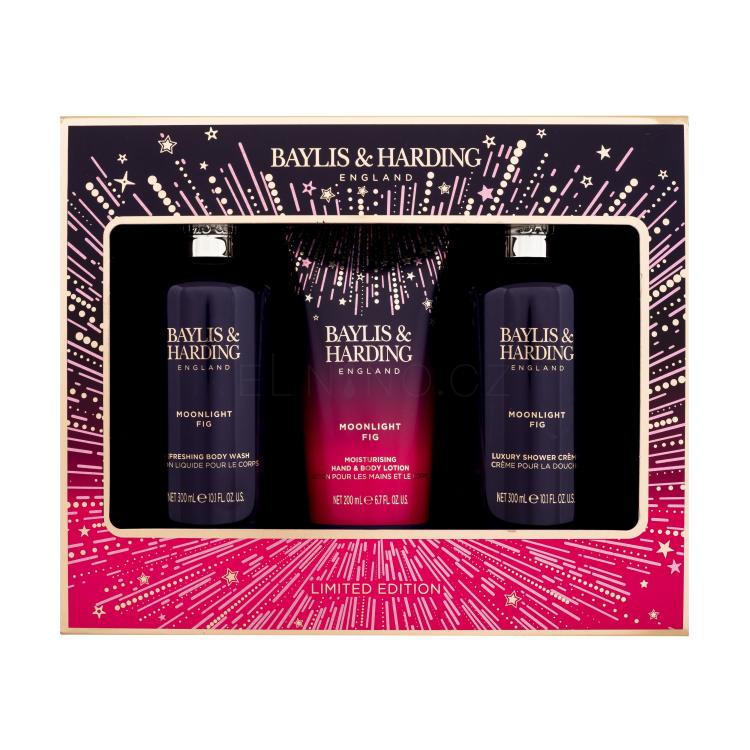 Baylis &amp; Harding Moonlight Fig Dárková kazeta sprchový gel 300 ml + tělové mléko 200 ml + sprchový krém 300 ml