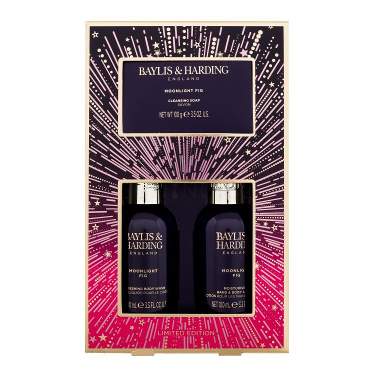 Baylis &amp; Harding Moonlight Fig Dárková kazeta sprchový gel 100 ml + tělové mléko 100 ml + tuhé mýdlo 100 g