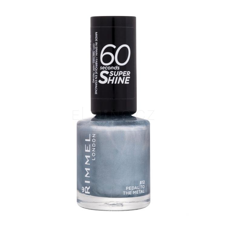 Rimmel London 60 Seconds Super Shine Lak na nehty pro ženy 8 ml Odstín 812 Pedal To The Metal poškozený flakon