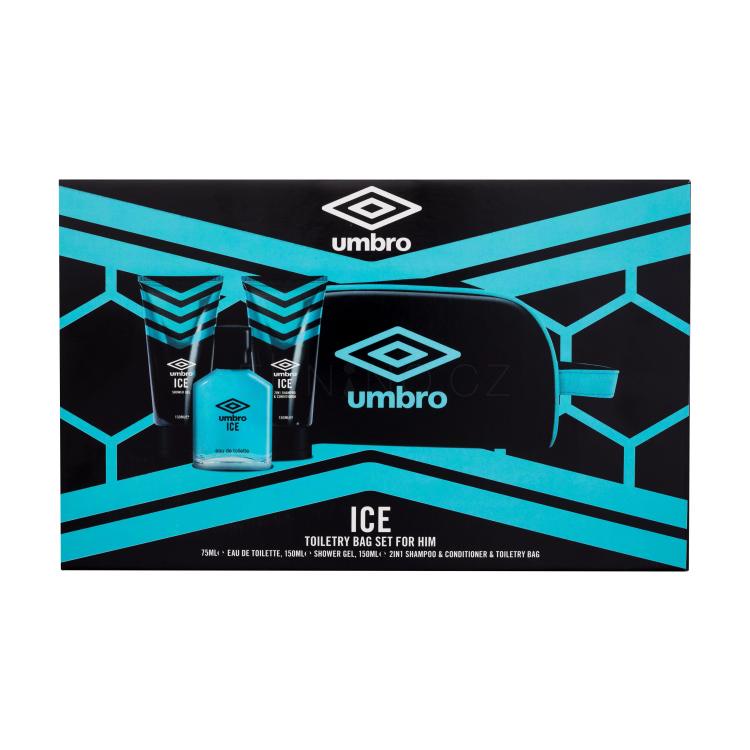 UMBRO Ice Dárková kazeta toaletní voda 75 ml + sprchový gel 150 ml + šampon a kondicionér 2v1 150 ml + kosmetická taštička