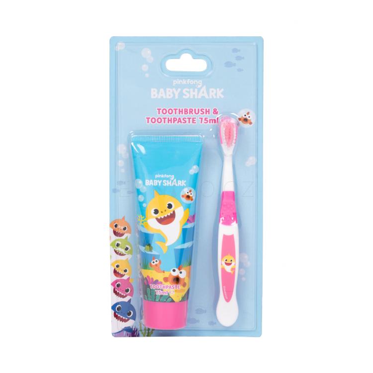 Pinkfong Baby Shark Dárková kazeta zubní kartáček 1 ks + zubní pasta 75 ml poškozený obal