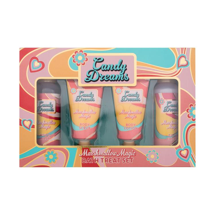 Xpel Candy Dreams Marshmallow Bath Treat Set Dárková kazeta sprchový gel Marshmallow Magic 100 ml + tělový peeling  Marshmallow Magic 50 ml + tělové mléko Marshmallow Magic 50 ml + koupelový krém Marshmallow Magic 100 ml