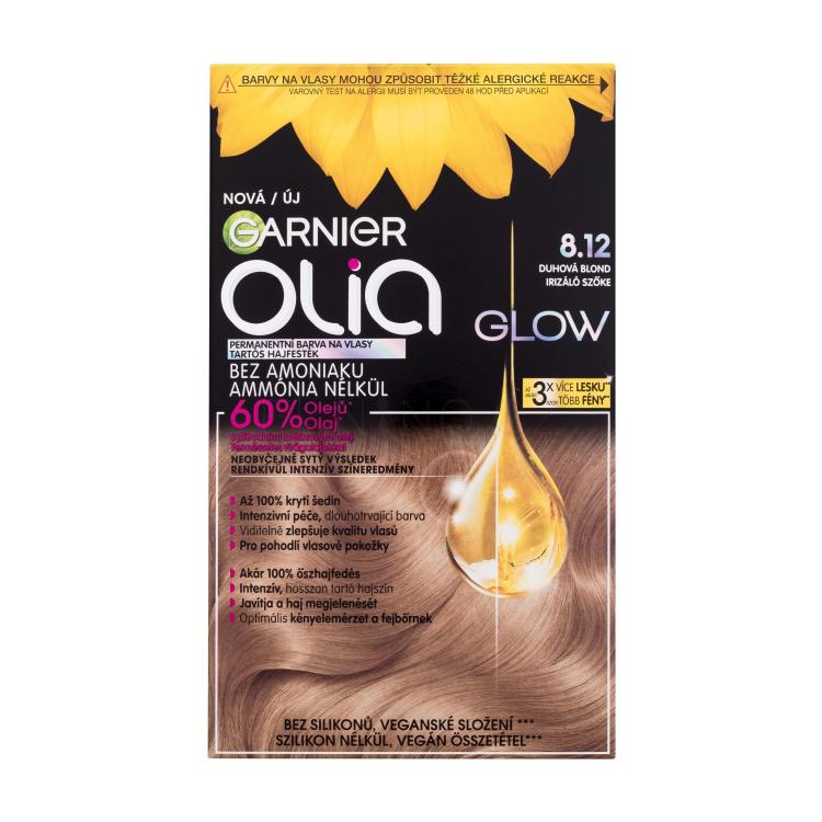 Garnier Olia Glow Barva na vlasy pro ženy 60 g Odstín 8.12 Rainbow Blonde poškozená krabička