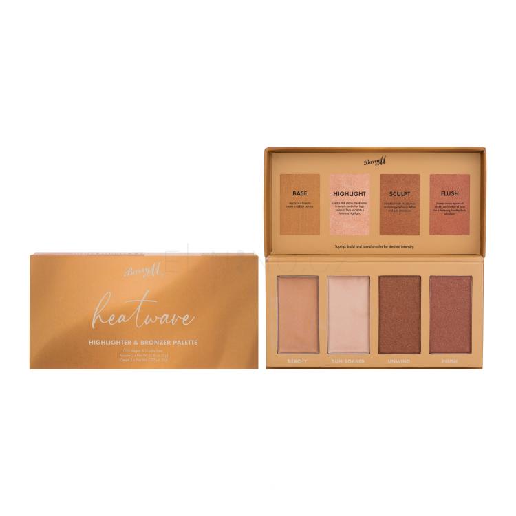 Barry M Heatwave Highlighter &amp; Bronzer Palette Konturovací paletka pro ženy 14 g