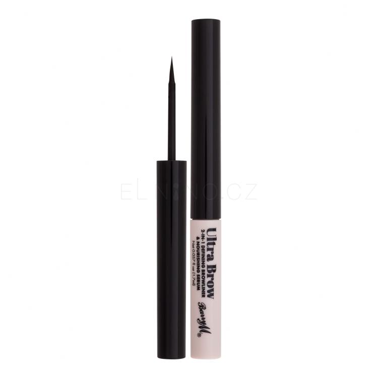 Barry M Ultra Brow 2-in-1 Defining Browliner &amp; Nourishing Serum Tužka na obočí pro ženy 1,7 ml Odstín Black