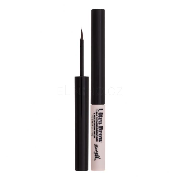 Barry M Ultra Brow 2-in-1 Defining Browliner &amp; Nourishing Serum Tužka na obočí pro ženy 1,7 ml Odstín Medium Brown