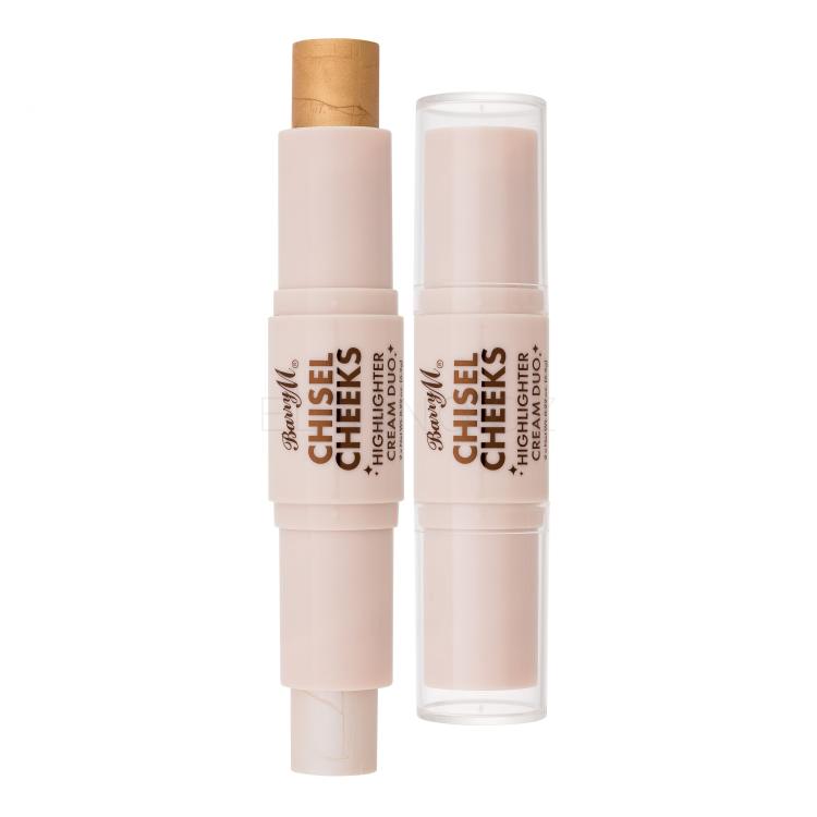 Barry M Chisel Cheeks Highlighter Cream Duo Rozjasňovač pro ženy 6,3 g Odstín Silver/Gold