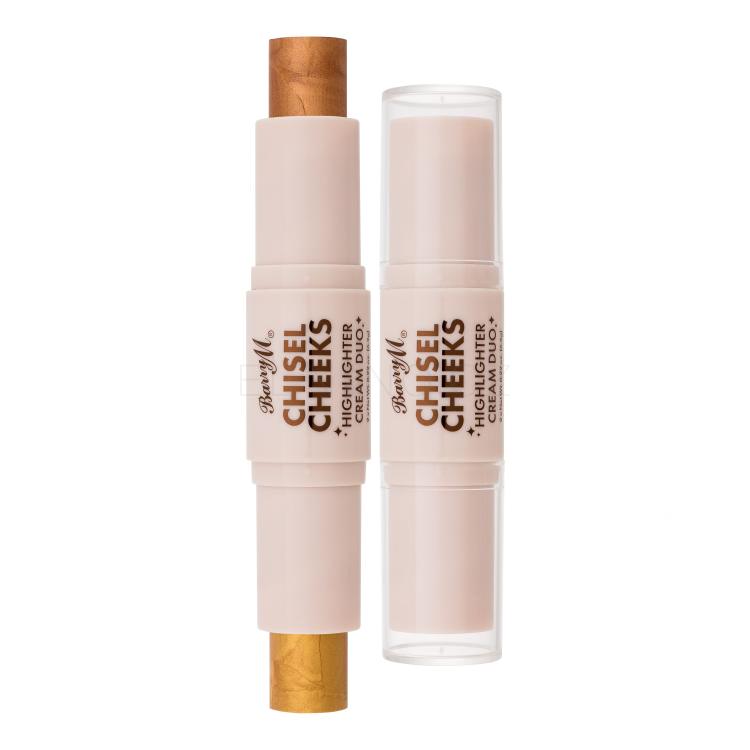 Barry M Chisel Cheeks Highlighter Cream Duo Rozjasňovač pro ženy 6,3 g Odstín Gold/Bronze