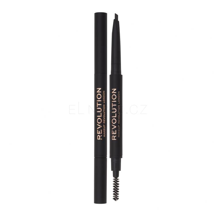 Makeup Revolution London Duo Brow Definer Tužka na obočí pro ženy 0,25 g Odstín Dark Brown