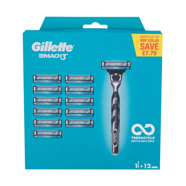 Gillette Mach3 Holicí strojek pro muže Set poškozená krabička