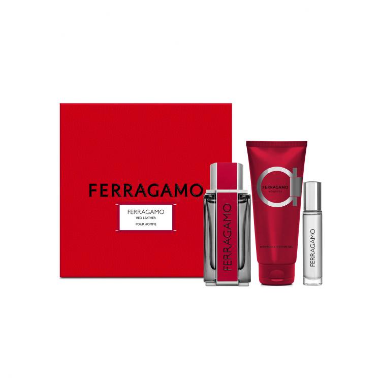 Ferragamo Ferragamo Red Leather Dárková kazeta parfémovaná voda 100 ml + šampon a sprchový gel 100 ml + parfémovaná voda 10 ml