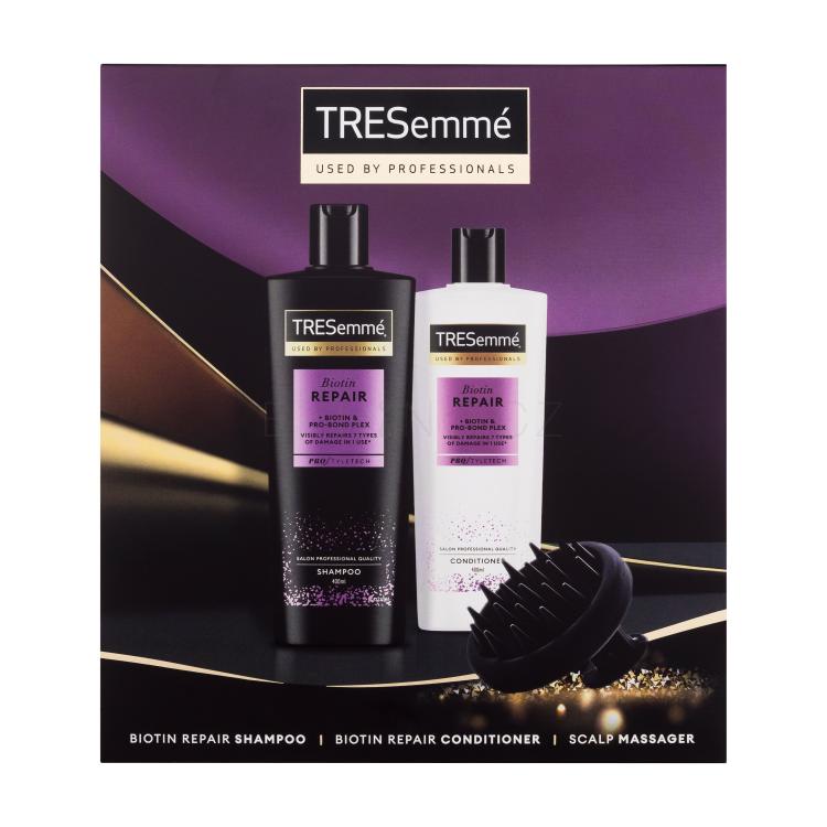 TRESemmé Biotin Repair Gift Set Dárková kazeta šampon Biotin Repair 400 ml + kondicionér Biotin Repair 400 ml + masážní kartáč