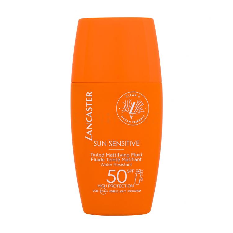 Lancaster Sun Sensitive Tinted Mattifying Fluid SPF50 Opalovací přípravek na obličej pro ženy 30 ml poškozená krabička