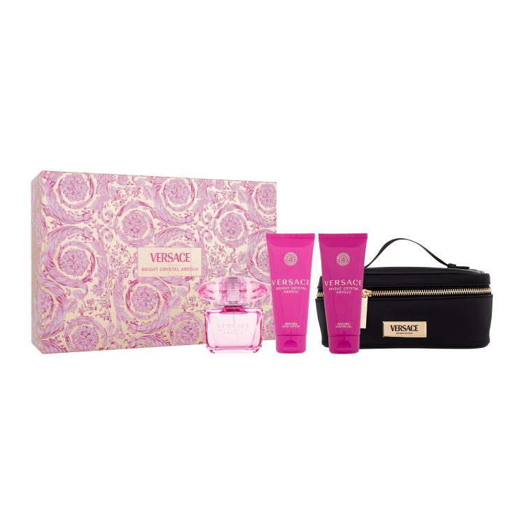 Versace Bright Crystal Absolu SET1 Dárková kazeta parfémovaná voda 90 ml + sprchový gel 100 ml + tělové mléko 100 ml + kosmetická taštička