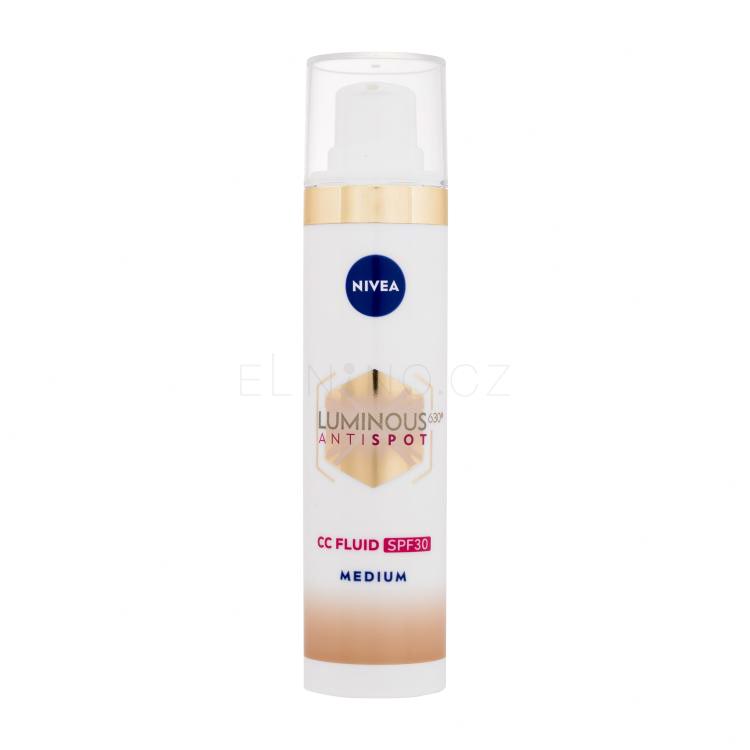 Nivea Luminous 630 Antispot CC Fluid SPF30 CC krém pro ženy 40 ml Odstín 02 Medium poškozená krabička