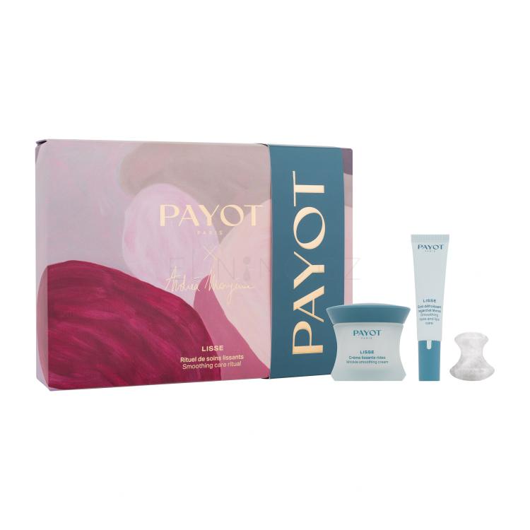 PAYOT Lisse Smoothing Care Ritual x Andréa Mongénie Dárková kazeta pleťový krém Lisse Wrinkle Smoothing Cream 50 ml + péče o kontury očí a rtů Lisse Smoothing Eyes &amp; Lips Care 15 ml + masážní kámen na obličej