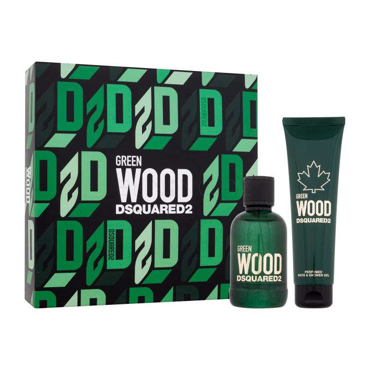 Dsquared2 Green Wood Dárková kazeta toaletní voda 100 ml + sprchový gel 150 ml