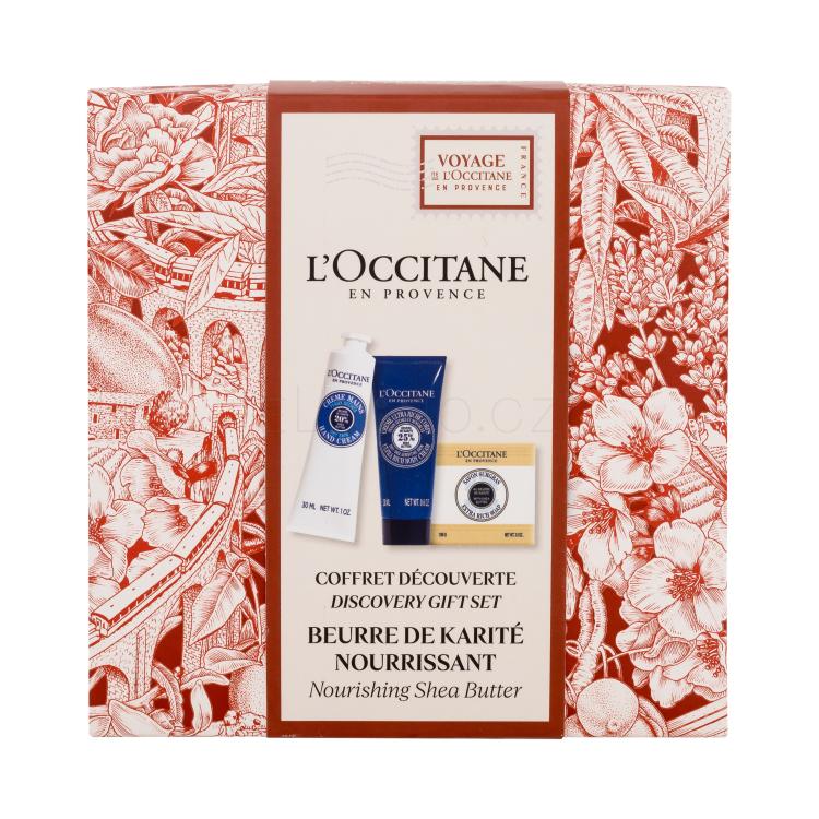 L&#039;Occitane Shea Butter Discovery Gift Set Dárková kazeta krém na ruce Shea Butter Hand Cream 30 ml + tělový krém Shea Butter Ultra Rich Body Cream 20 ml + tuhé mýdlo Shea Milk Extra Rich Soap 100 g