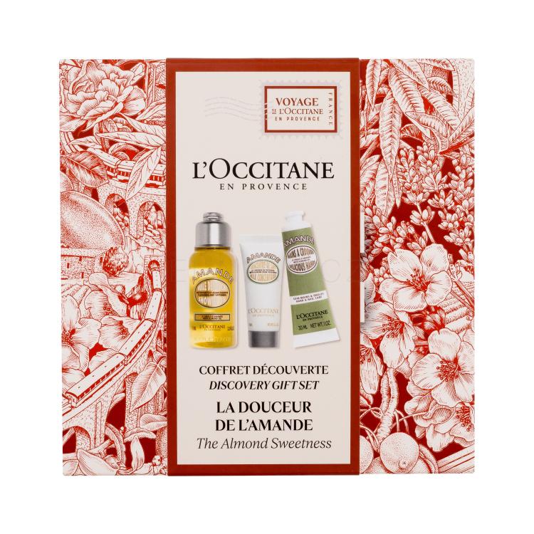 L&#039;Occitane Almond (Amande) Discovery Gift Set Dárková kazeta sprchový olej Almond Shower Oil 75 ml + tělový krém Almond Milk Concentrate 20 ml + krém na ruce Almond Delicious Hands 30 ml