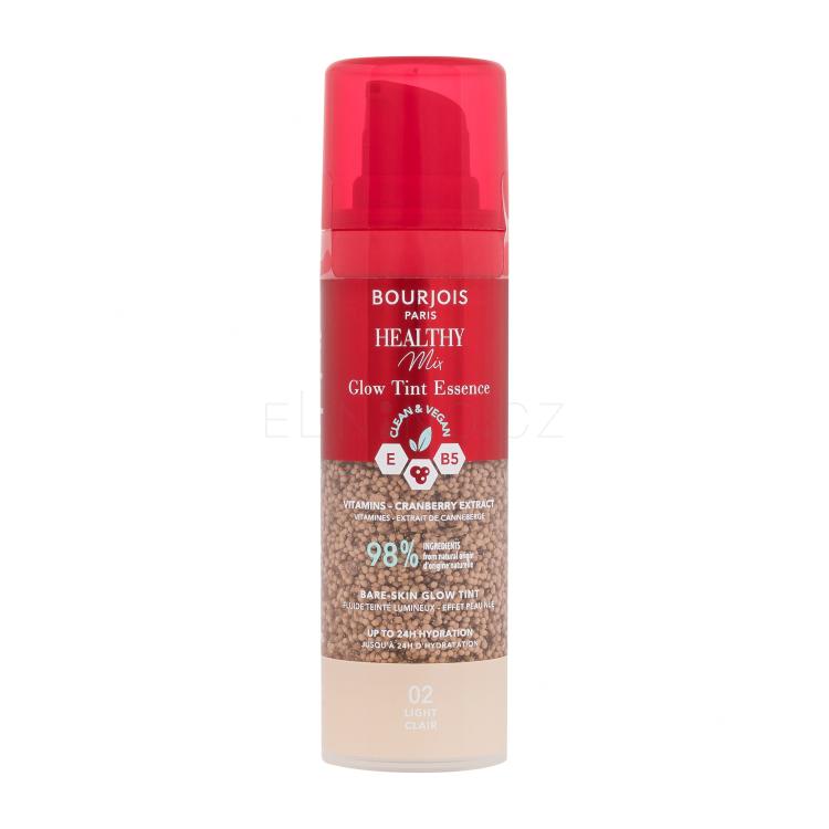 BOURJOIS Paris Healthy Mix Clean &amp; Vegan Glow Tint Essence Make-up pro ženy 30 ml Odstín 02 Light