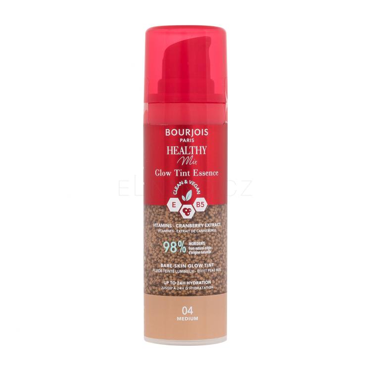 BOURJOIS Paris Healthy Mix Clean &amp; Vegan Glow Tint Essence Make-up pro ženy 30 ml Odstín 04 Medium