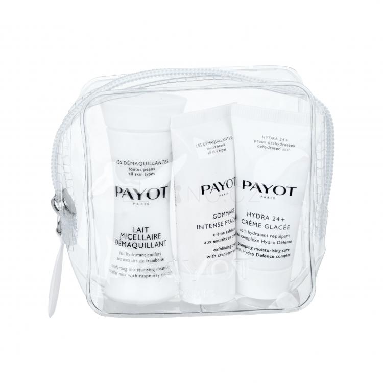 PAYOT Les Démaquillantes Moisturising Cleansing Micellar Milk Dárková kazeta odličovací mléko Moisturising Cleans. Micellar Milk 30 ml + pleťový peeling Gommage Exf. Cream 15 ml + denní krém Hydra 24+ 15 ml + kosmetická taška